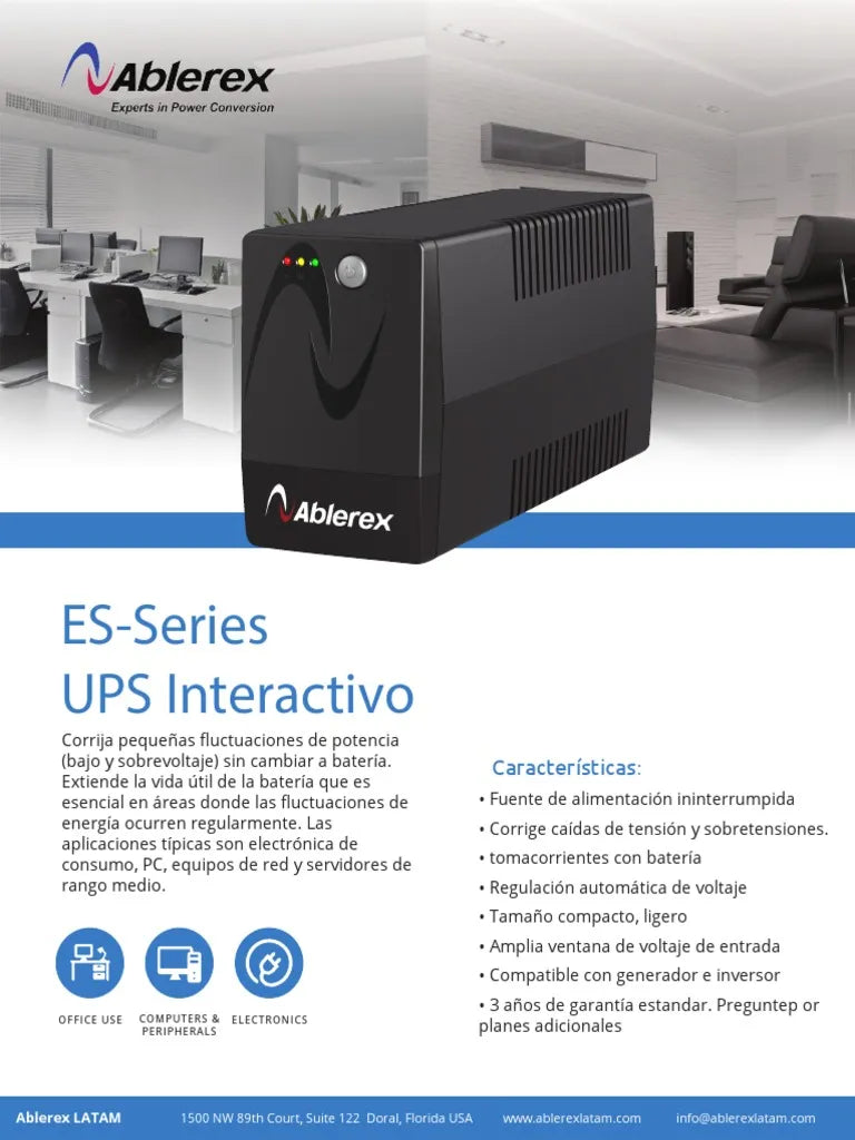 UPS 1000VA/600W 120V 8 tomas